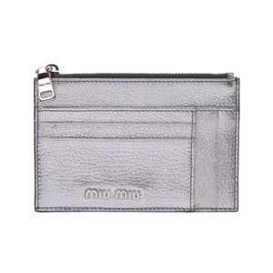 Miu Miu Wallet Silver CROMO Leather MADRAS